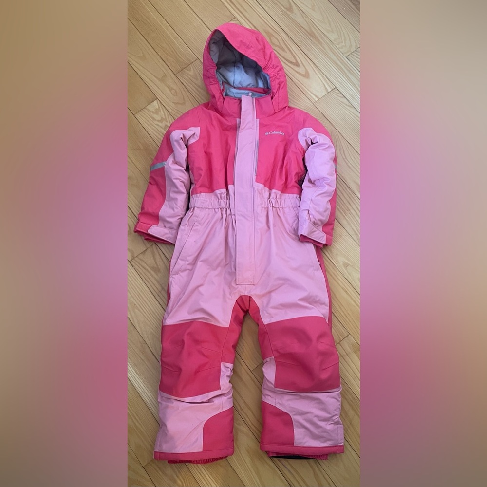 Like New Columbia Buga II Toddler Girl Snowsuit - Bright Germanium Pink, Size 4T